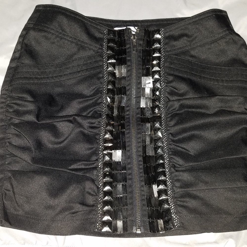 Black mini skirt
